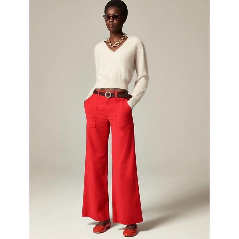 J. Crew Red Wide Leg Pants